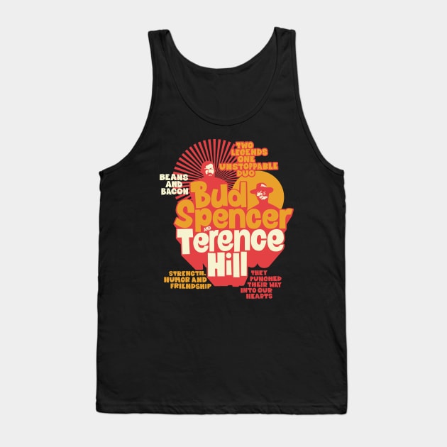 Nostalgic Tribute to Bud Spencer and Terence Hill - Iconic Duo Illustration Tank Top by Boogosh